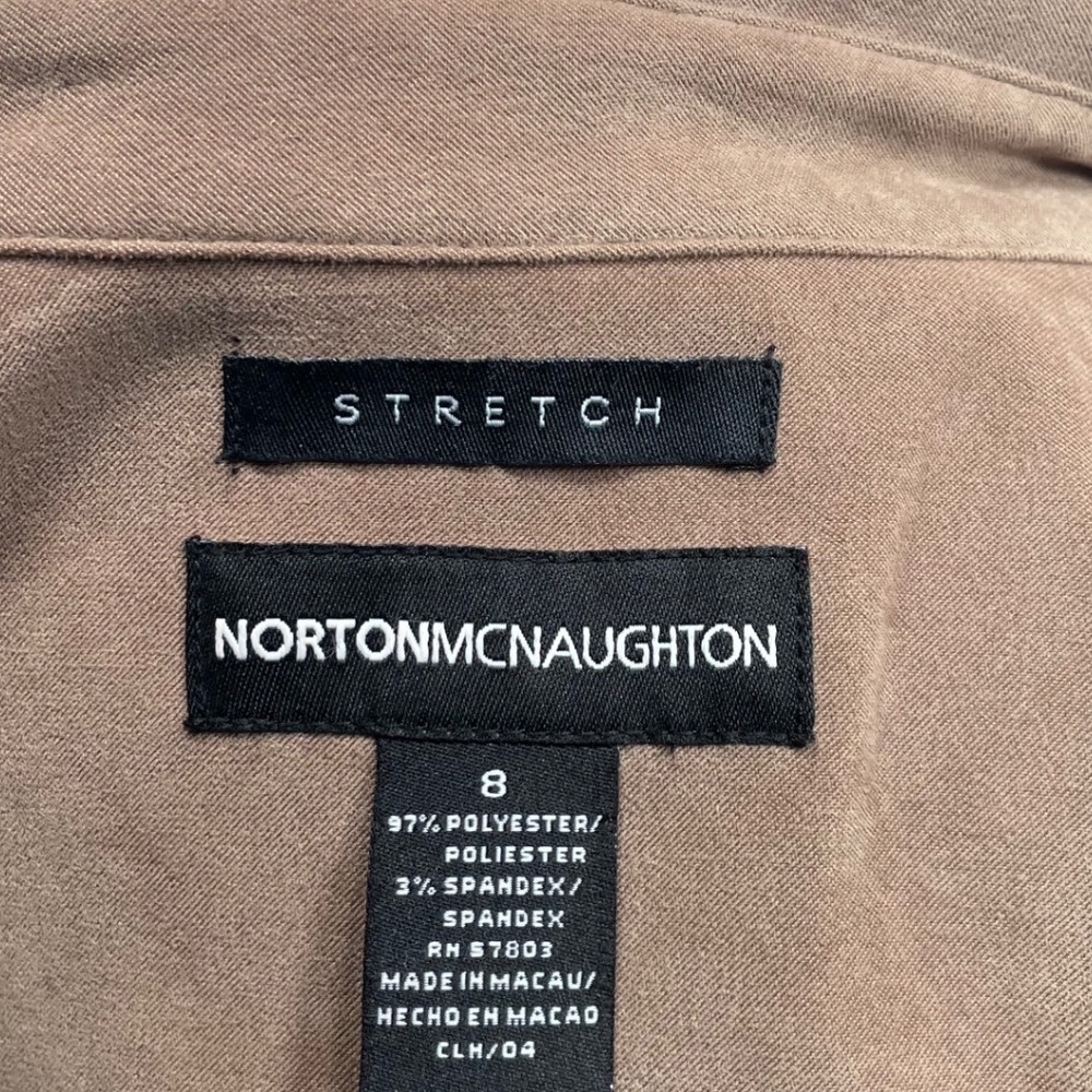 Norton McNaughton Womens Faux Suede Embroidered Button Down Shirt Taupe Size 8 - Picture 2 of 9